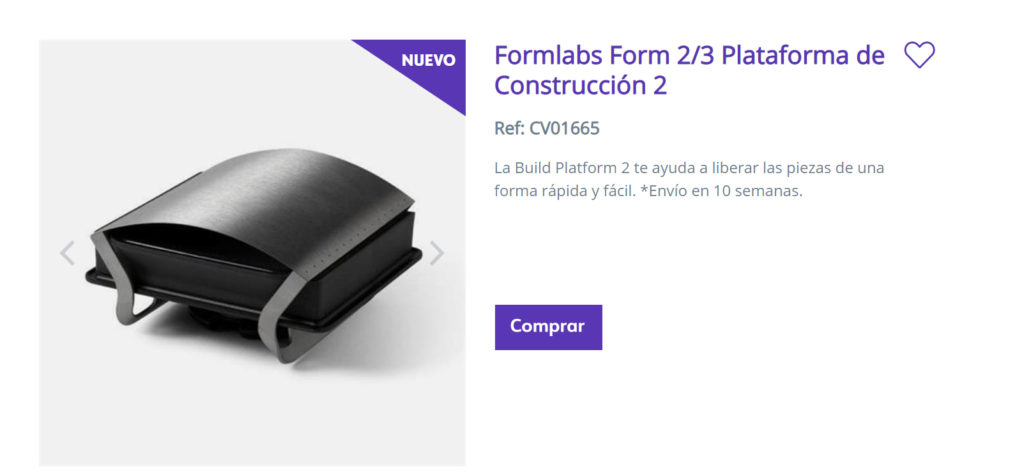 Formlabs Form 2/3 Plataforma de Construcción 2